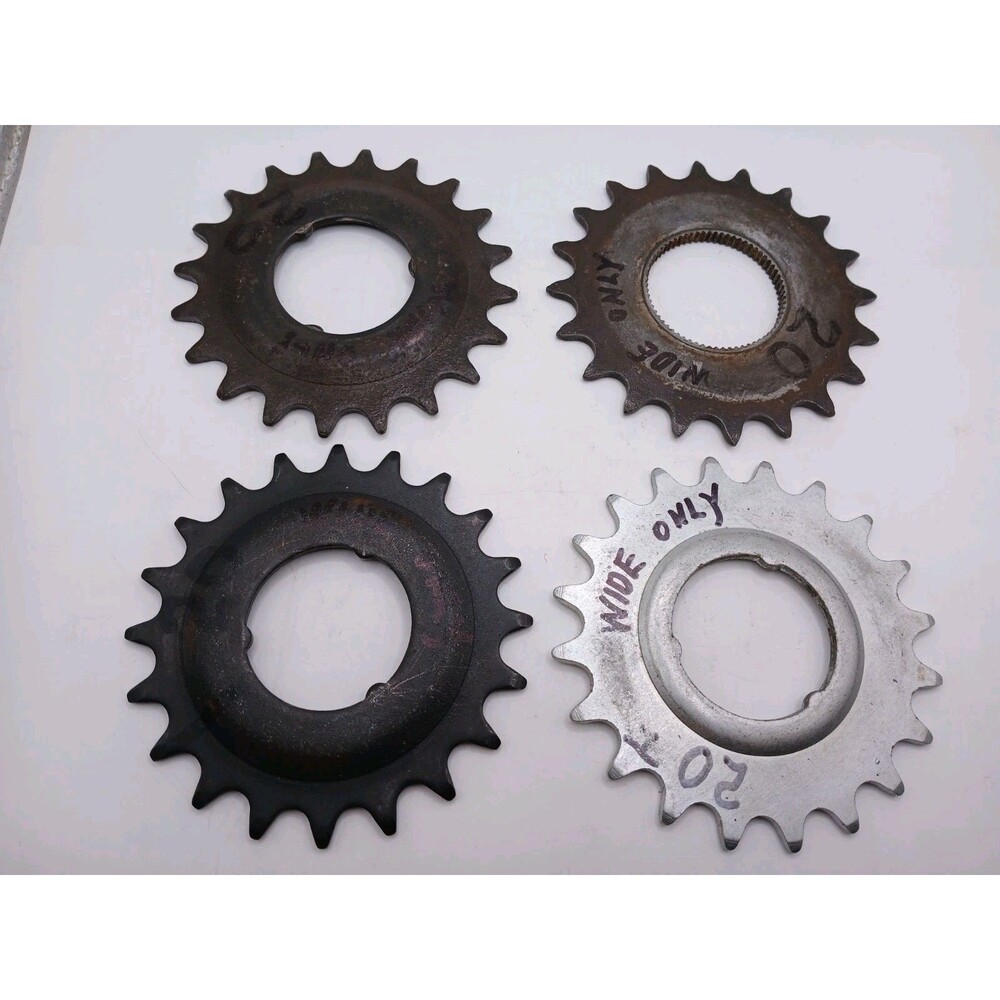 Lot Of 4 Vintage 20 Tooth Coaster Brakes Wide Black And Silver Colored